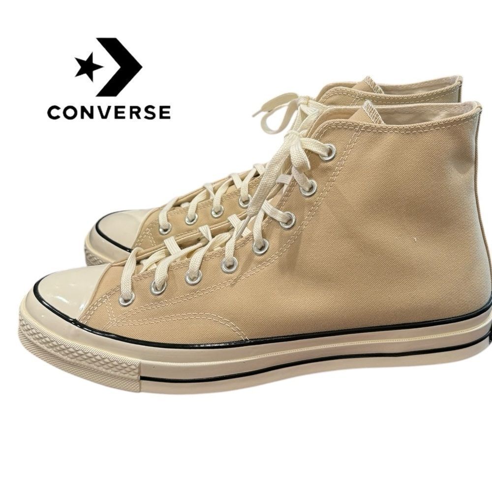 NEW Converse Men's Chuck 70 Vintage Canvas Oak Milk Egret Black Sneakers 12 - Picture 1 of 7